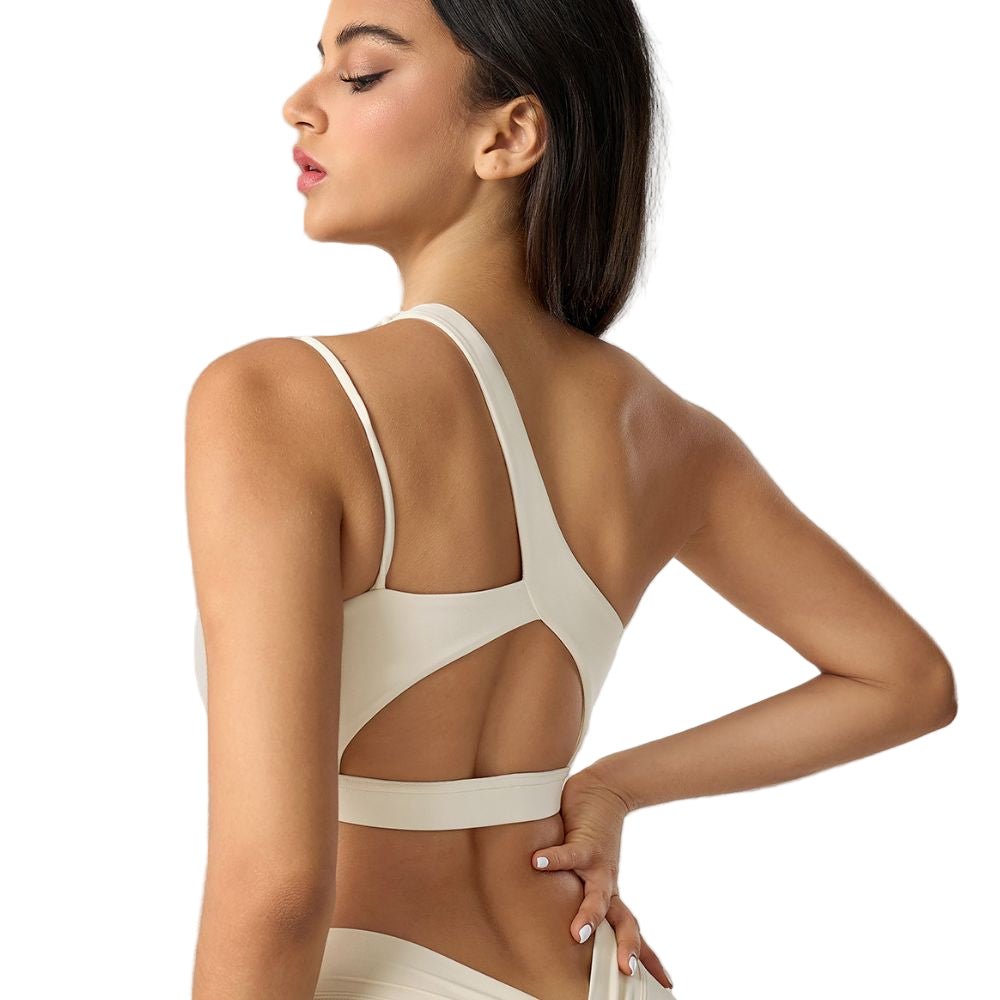 Magic Asymmetric One Shoulder Sports Bra | Breathable Removable Pads - Magic Bra