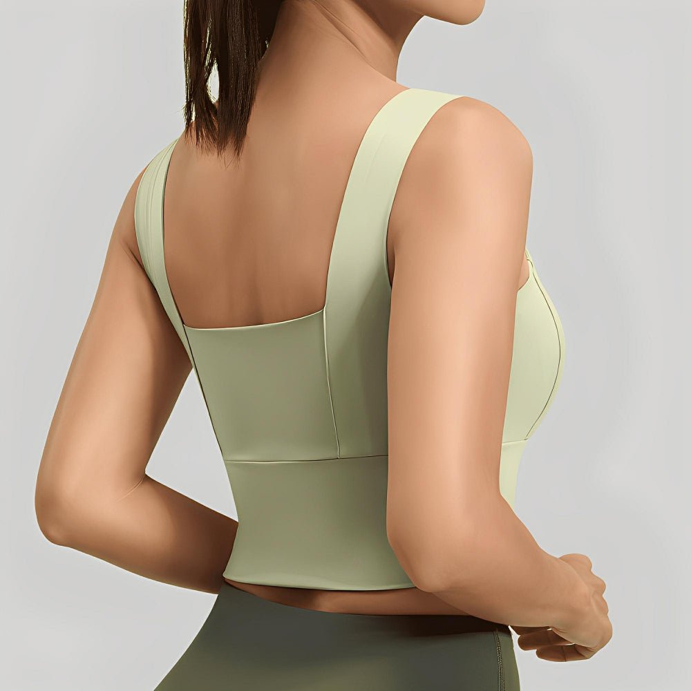 Magic Square Neck Sports Bra | Breathable Activewear with Wide Straps - Magic Bra