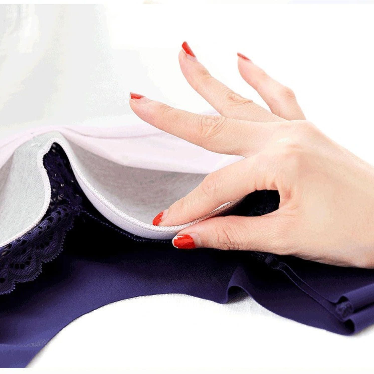 Magic Wire Free Lace Bra Thin Cup Plus Size, Secured Chest With Thick ...